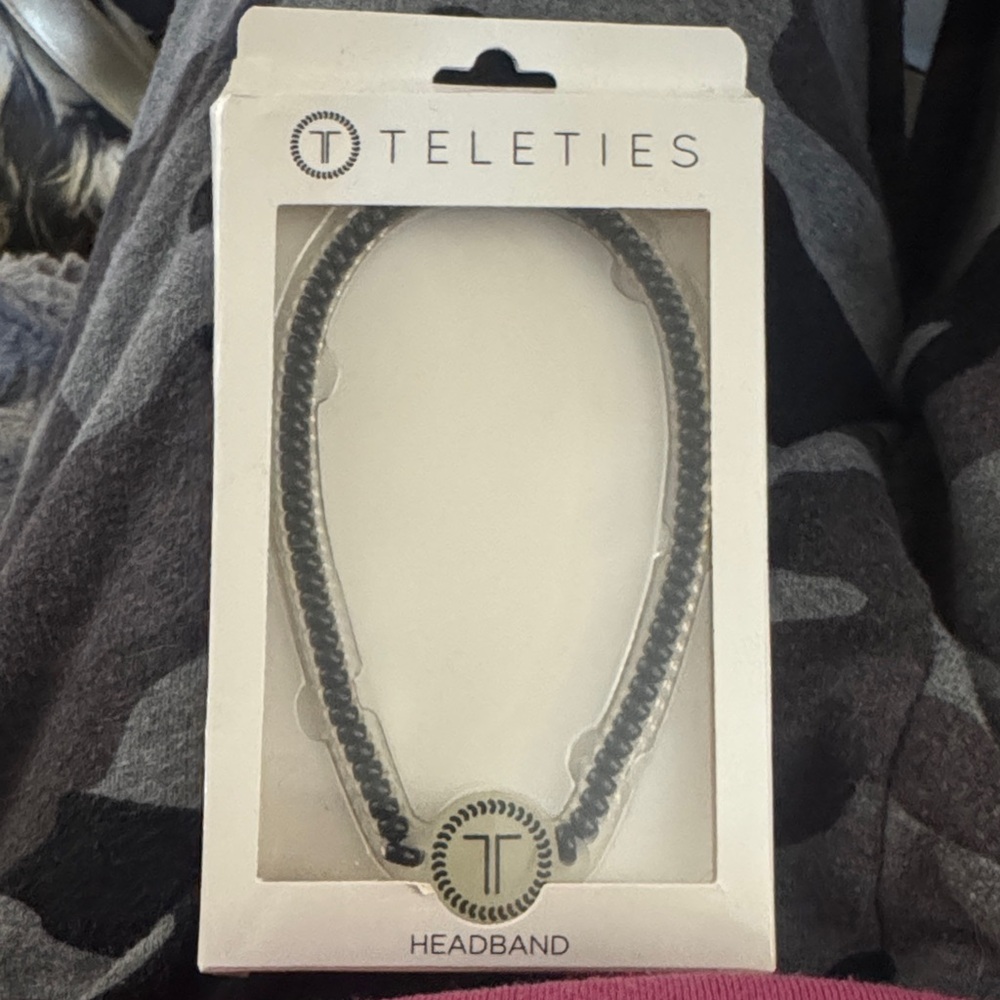 TELETIES Black Spiral Headband - No-Slip Hair Accessory